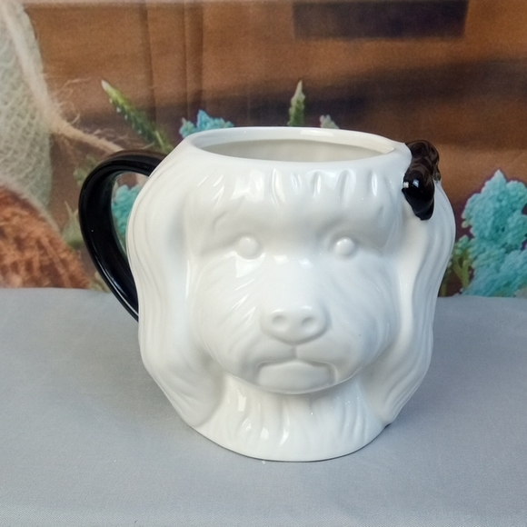Other - 🏠 White and Black Dog-Shaped Mug